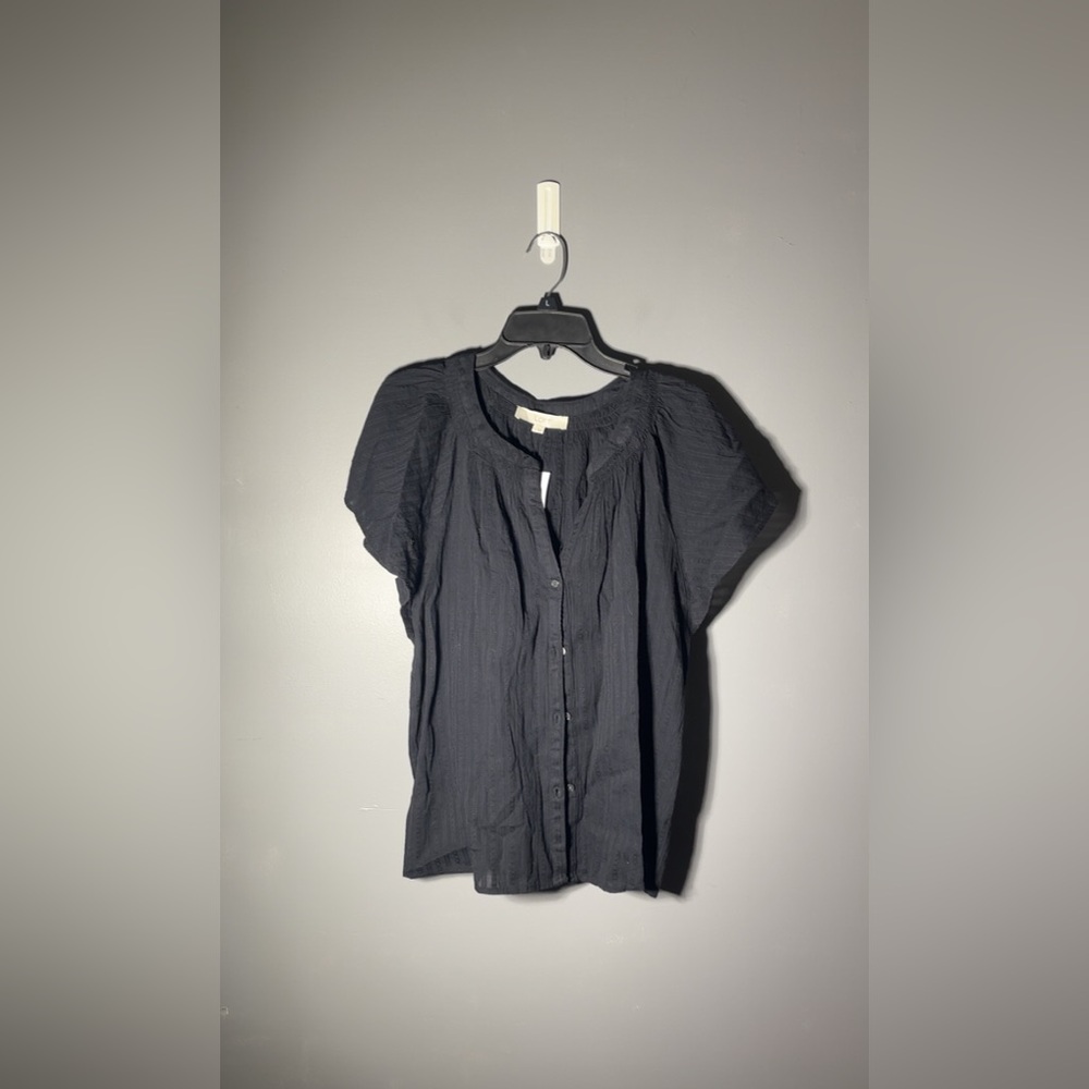 LOFT Flutter Sleeve Button Top Womens Size Large - Picture 2 of 5
